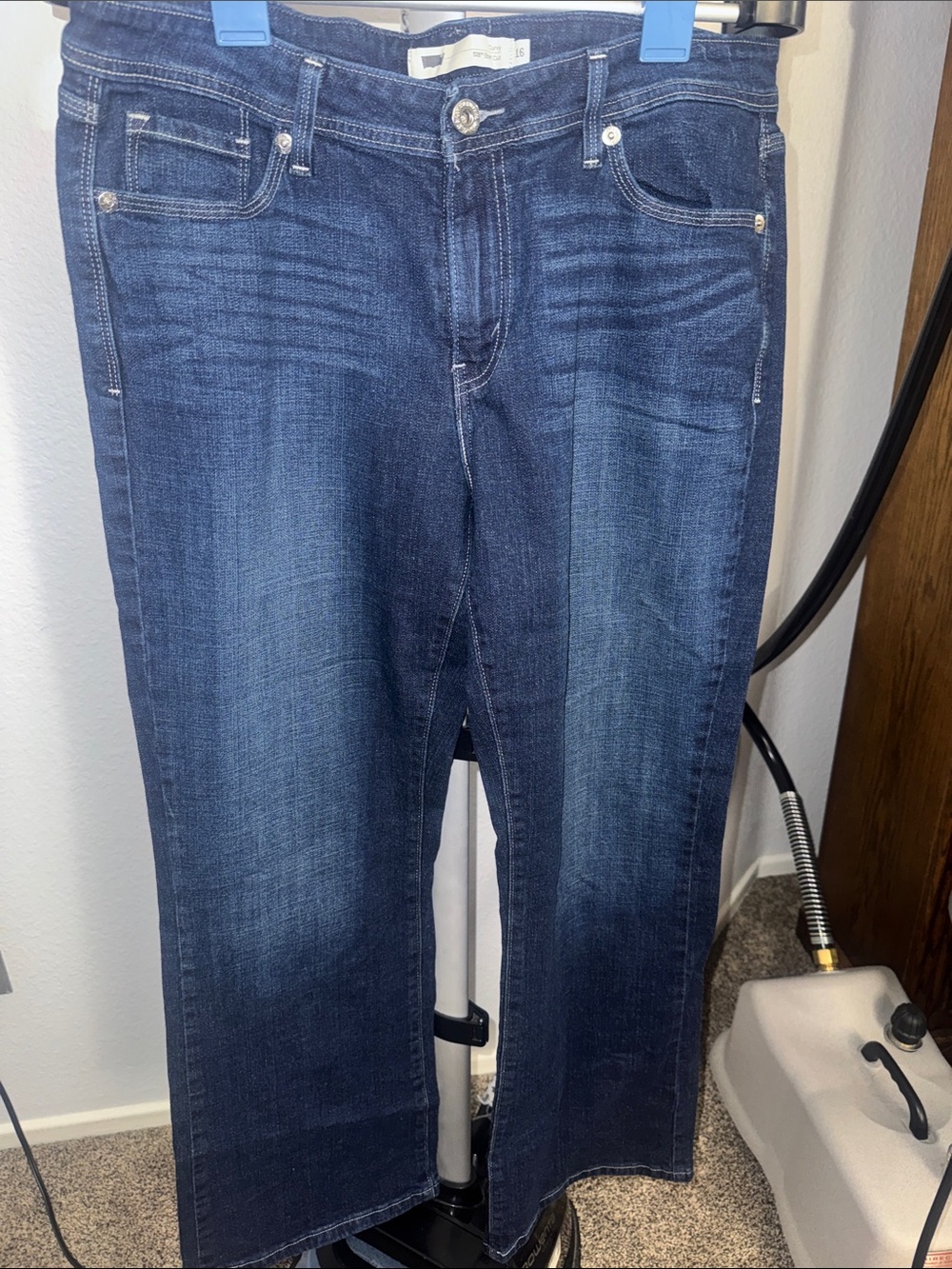 Women's Straight Dark Blue Jeans - Comfortable Everyday Fit